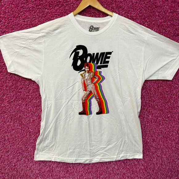 David Bowie Ziggy Stardust Rainbow Starman Rock Tee XL - Picture 1 of 4